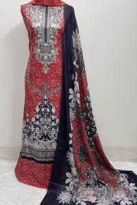 Digital Print Cotton Three Piece